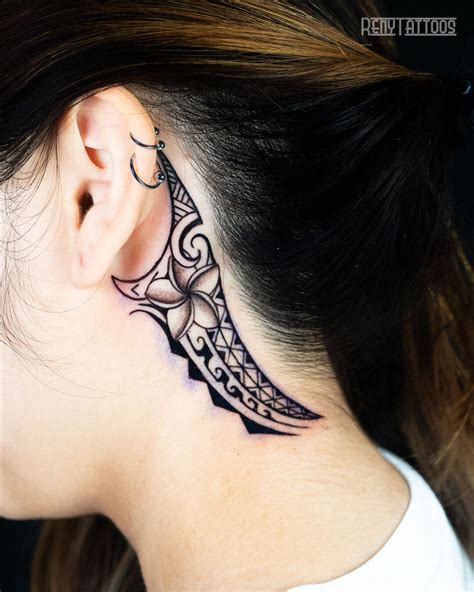 tribal ear tattoo|More.